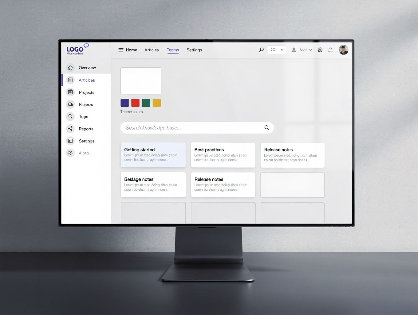 Overzicht van het contentplatform met artikelen en categorieën
